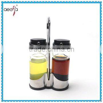 stainless steel condiment glass oval oil and vinegar bottle holders                        
                                                Quality Choice