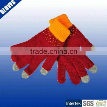 Children winter warmer acrylic knit gloves touch screen gloves