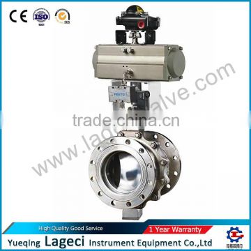 MINI CF8 pneumatic actuating O-Type Cutting ball valve