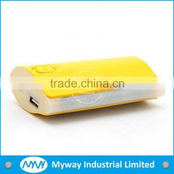 2014 nice promotional portable mobile phone power bank 5000mah with LED light