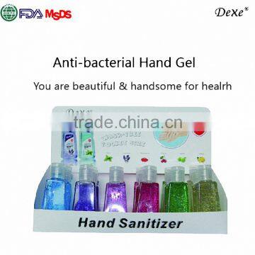 organic hand disinfectant gel mini pocket Hot top sale Dexe 2016 of hand gel sanitizer