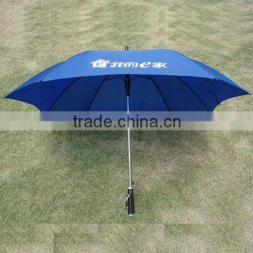 white and blue vintage golf umbrella