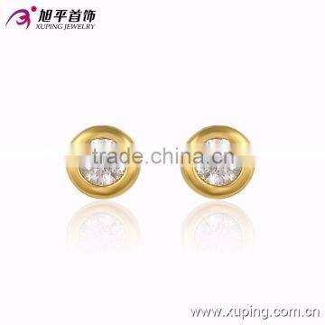 new fashion 24k golden earring designs white stone stud earrings