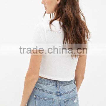 100% Cotton Printed Ribbed Tee Custom t Shirt