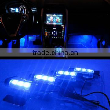 Hot sale 4in1 12V Glow Decorative Atmosphere Lights Lamp/ Blue Car Auto Charge interior light