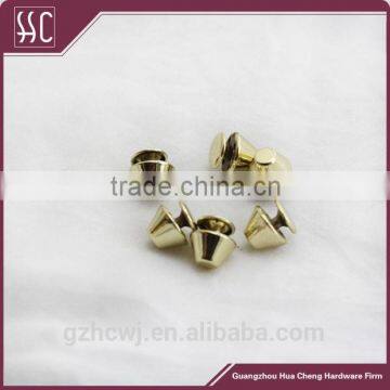 shinny gold leather rivets,table lap shaped rivets for leather bags/belt