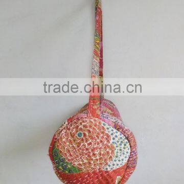 Red Kantha Yoga Bag Hippie Cross Body Bag Vintage Yoga Mat Bag Indian Ethnic Traditional Yoga Bag Embroidery Bag photo-4