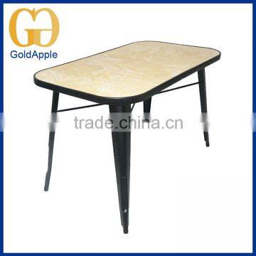 Outdoor metal with marble-imitated dining restaurant table