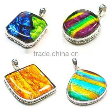 925 Sterling Silver pendant Dichroic Glass jewelry lots wholesale