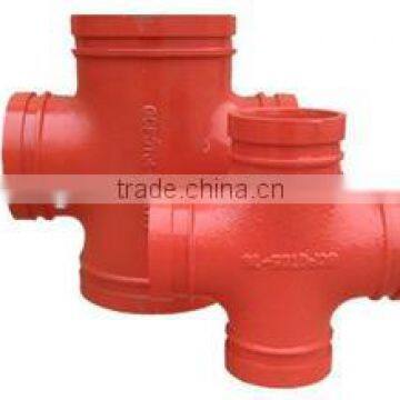 FM UL Approved 5 Inch Schedule 40 Ductile Iron Pipe Fitting Cross
