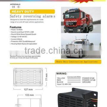 Waterproof 107dB,112dB Two Way Backup Alarm,Back-up Alarm,Safety Reversing Alarm,Reverse Alarm(SR-BA-142),12-80V,BiBi Sound photo-2