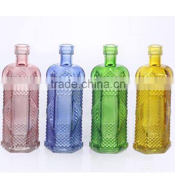 190ml Hot Sale High Quality Colourful Six Rowes Glass Oil Bottle