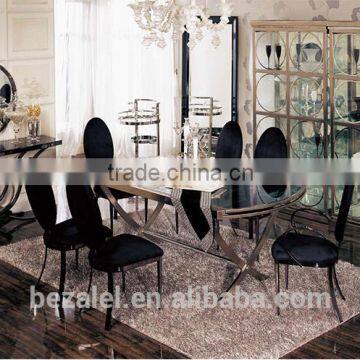 Glass Top Stainless Steel Arm Chair