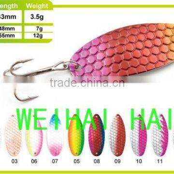 metal Spoon Lure Fishing Bait Spinner Fresh Salt water hammere finish