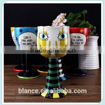 tall ceramic mug in goblet design