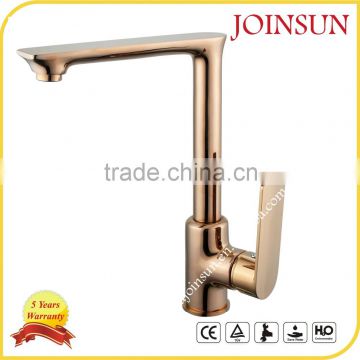 China Supplier Rose Gold Deck Mounted Kitchen Faucet