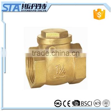 ART.4007 Manufacture normal temperature water media high pressure brass non return one way check valve 1-1/2" swing check valve