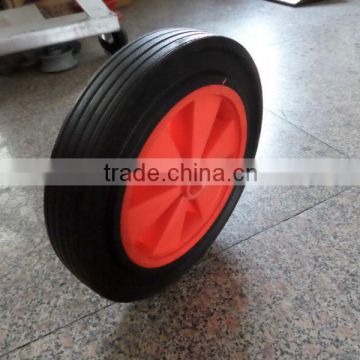 11 inch solid wheel /rubber wheelbarrow wheels with plastic Rim