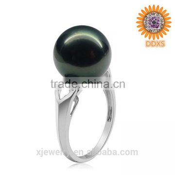 custom wholesale fashion high grade south sea flower shell pearl silver ring