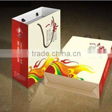 White kraft paper take away food packaging bag