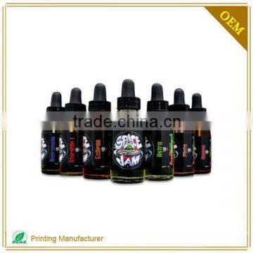 Full Color Adhesive Waterproof Vapor E-liquid Bottle Labels Stickers