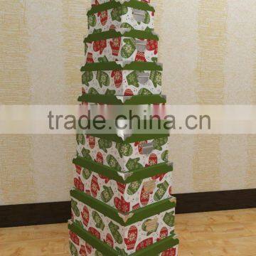 New Design Best Quality Christmas Hard Case Paper Box Iron Handle