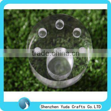 Making Clear Cylindrical Block With Pit, CNC Engraved Base Wholesale