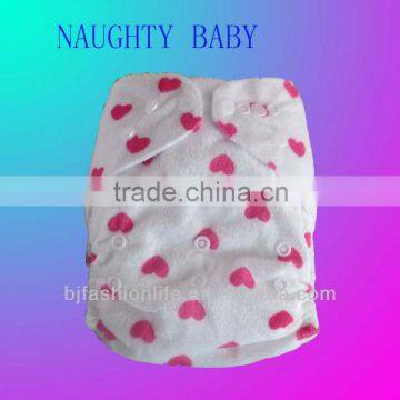 Eco friendly Minky print cloth diaper soft cloth nappy waterproof baby nappy