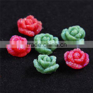 8mm candy color resin rose flower beads For Jewelry & Phone Case & Nail Art -zhiya factory