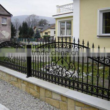 2016 backyard cheap metal fence with wrought iron fence parts