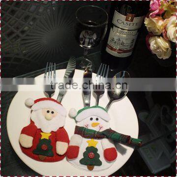 Christmas Santa Claus Candy Gift Bag dinner Cutlery Suit Silverware Holder Knives and Forks Pockets