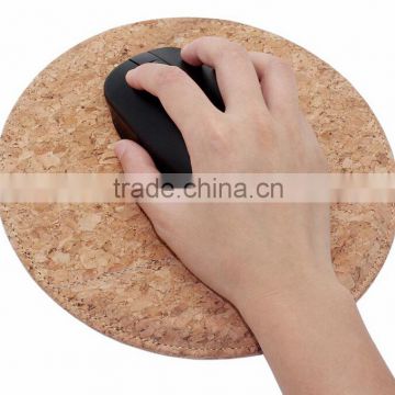 New vegan products cork fabric round mouse pad with hand wrist rest