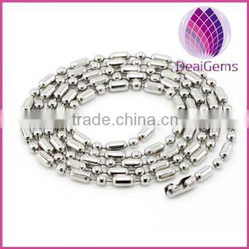 Cheap stainless steel round beads with oval bead chain for pendant