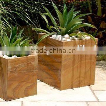 rainbow sandstone simple modern flower pot for garden use