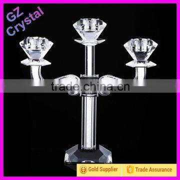 3 Arms Wedding Decorative Glass Candle Holder