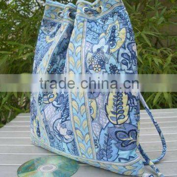 Z003 Quilted Cotton kids drawstring backpack