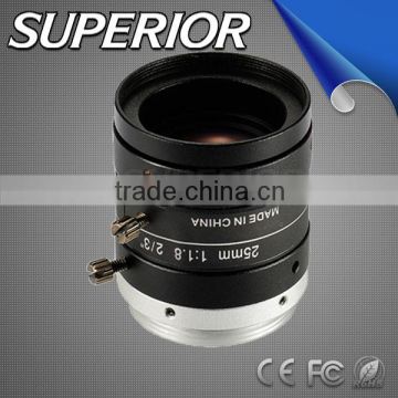 2/3 format cmos sensor bestseller 2015 5megapixel manual aperture 25mm f1.8 machine vision technology cctv camera lens