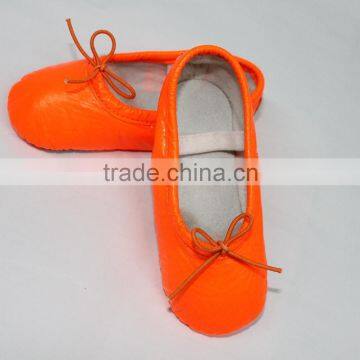 Flouro Colour Baby Ballet Shoes (Orange)