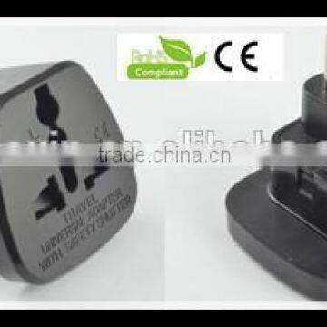 Hot selling  2015 Universal to 2 pin round pin european plug travel adapter with safety shutter CE
