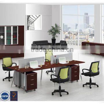 Factory price durable four-seater MFC office furniture desk with partition