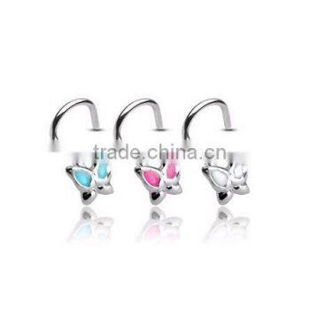 316L Surgical Steel The butterfly shape Nose Stud