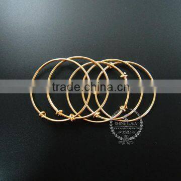 50mm diameter brass 14K gold plated simple wiring bracelet for beading DIY jewelry supplies 1900105