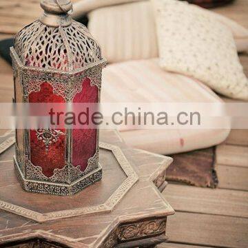 Lantern for wedding souvenirs // Wholesale decorative for outdoor garden arabic glass white lantern