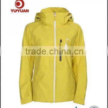 High quality waterproof breathable plain ski jacket with hood