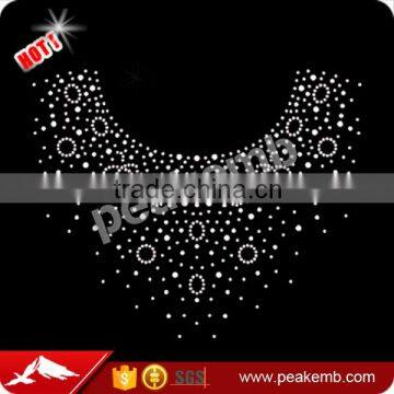 Beautiful necklace hotfix stones t shirt designs wholesale