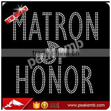 Crystal Matron of Bride Hot-fix Rhinestone Transfer for Wedding Party