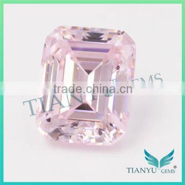 Wholesale Heat CZ Gem stones Jewelry Pink Emerald Cut American Material Loose Synthetic Cubic Zirconia Price