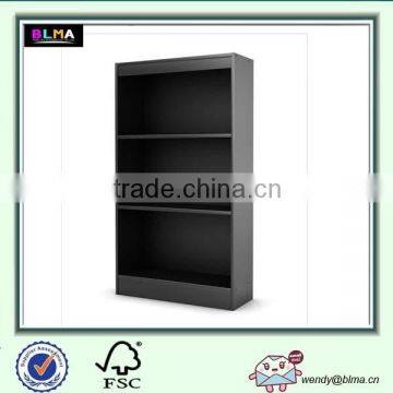 cheap 3 Shelf Bookcase in Pure Black