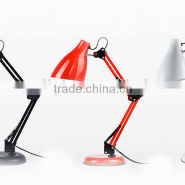 Adjustable Height Modern Bend Desk Lamp Metal In Black White And Red Finish Bedroom Living Room Table Lamp