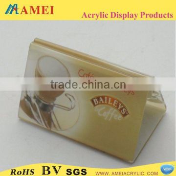 custom acrylic metal table tent/POP acrylic metal table tent